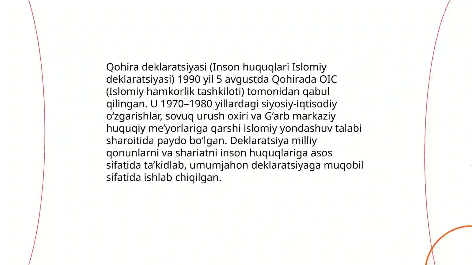 Qohira deklaratsiyasi tarixi va mazmuni 3