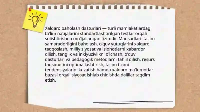 Xalqaro baholash dasturlari 3