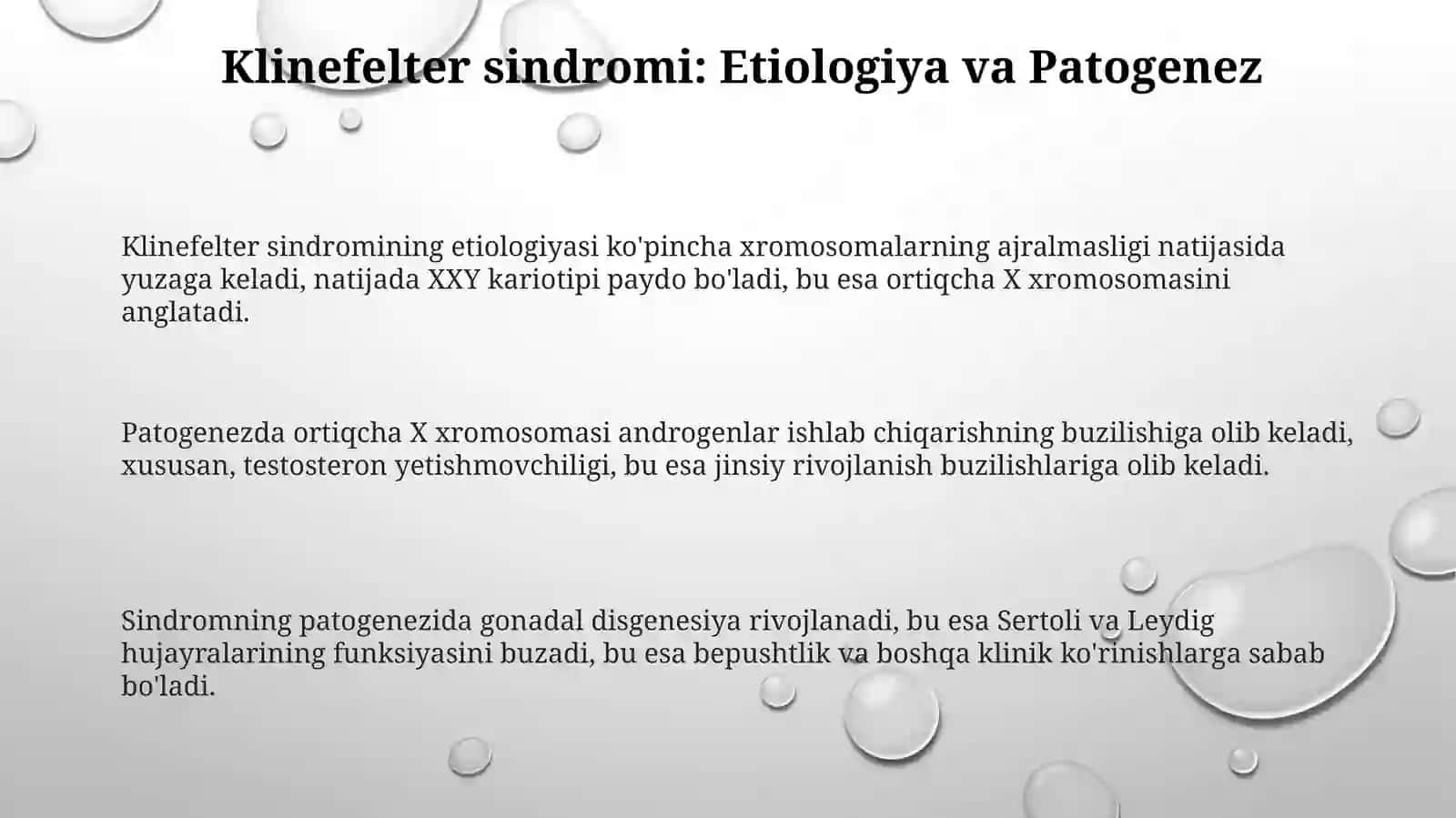 Xromosoma kasalliklari va Klaynfelter sindromi 3
