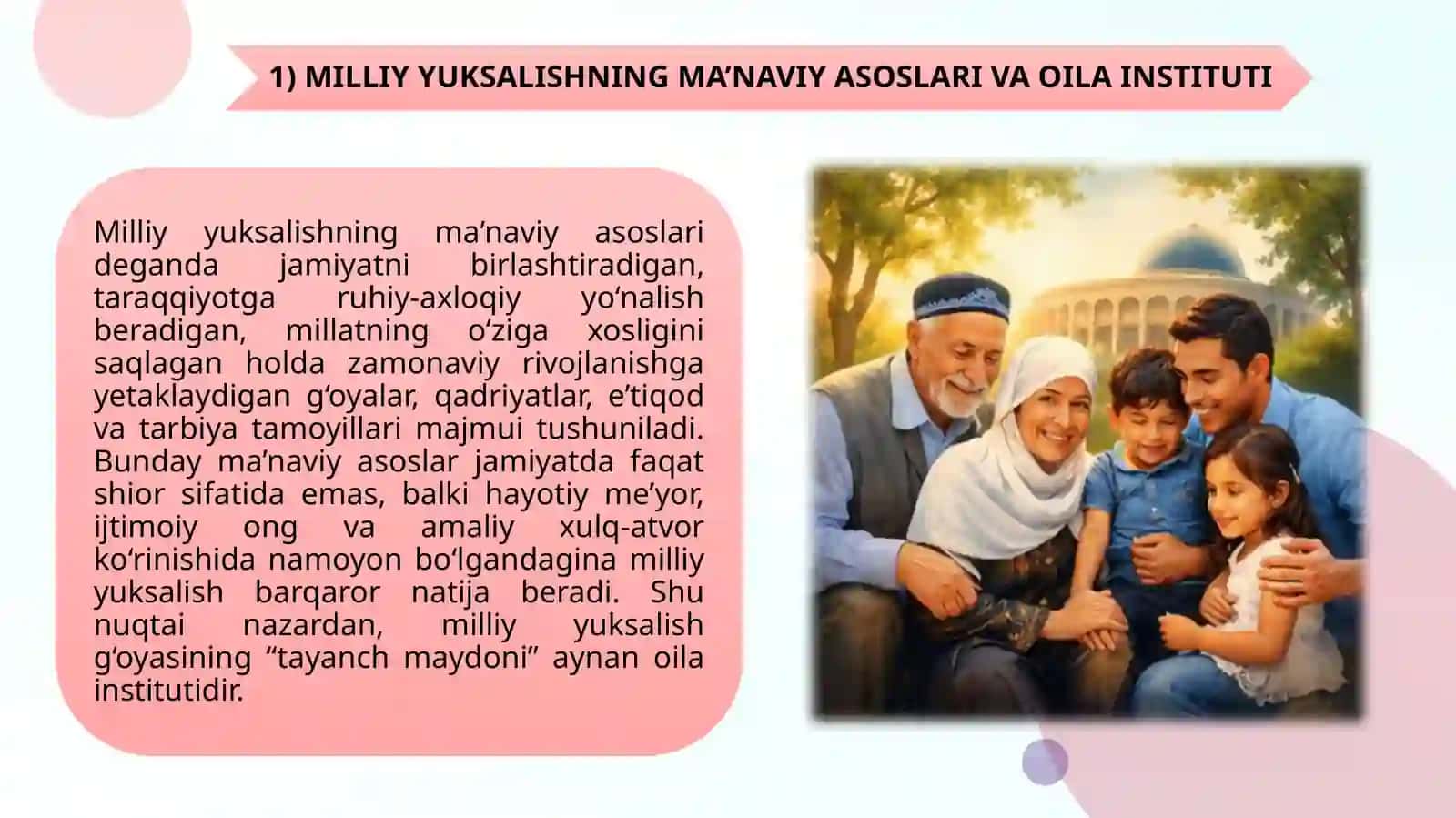 MILLIY YUKSALISH VA OILA FAROVONLIGI 3