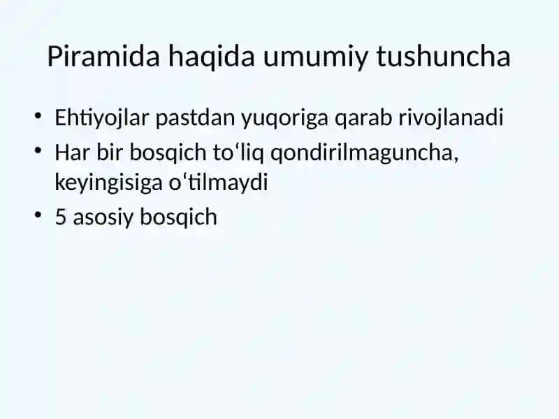 Maslowning Ehtiyojlar Piramidasi 3