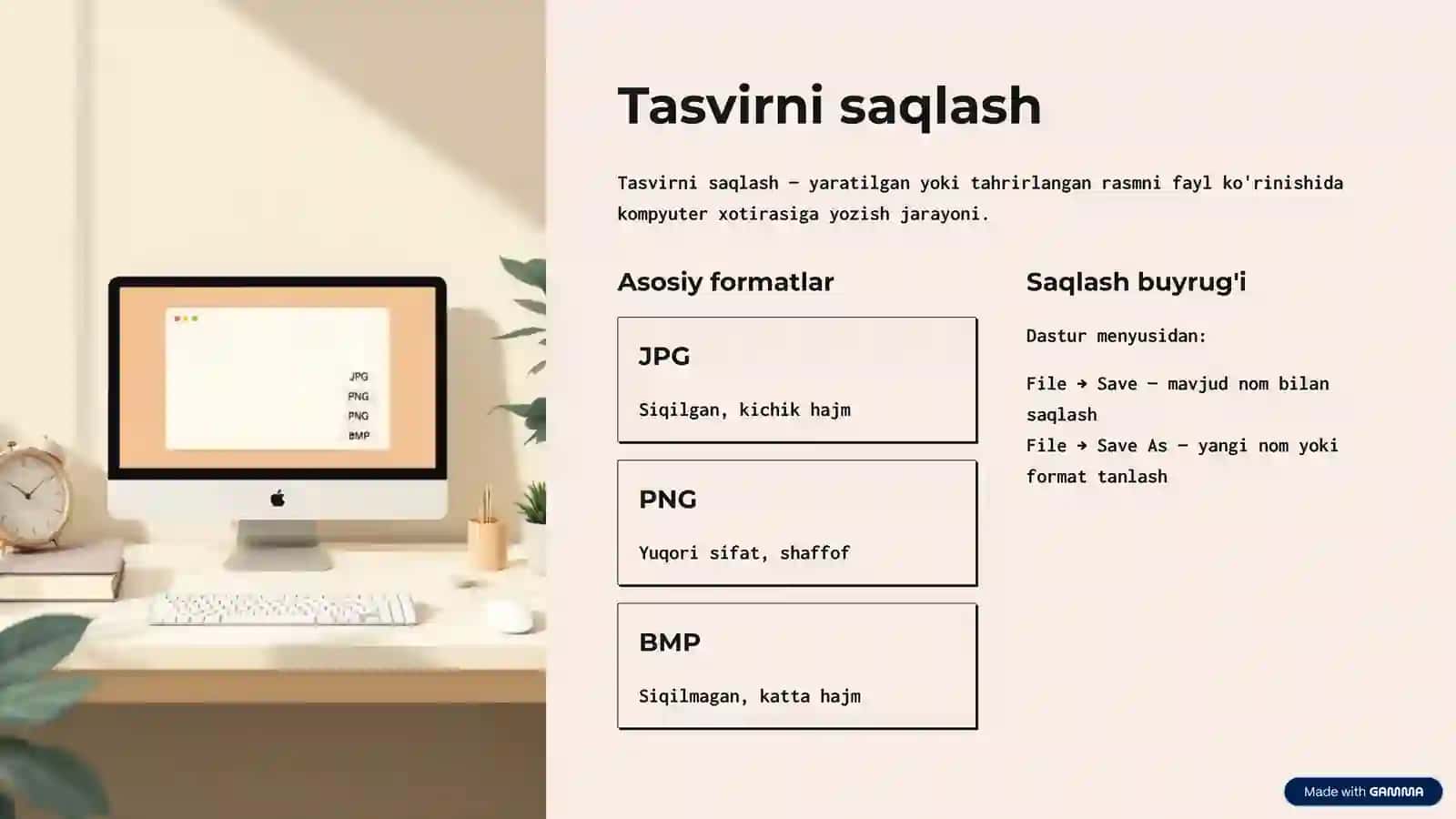 Tasvirni saqlash va tahrirlash 3