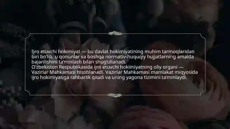 O’zbekiston Respublikasi Vazirlar Mahkamasi ijro etuvchi hokimyati 3