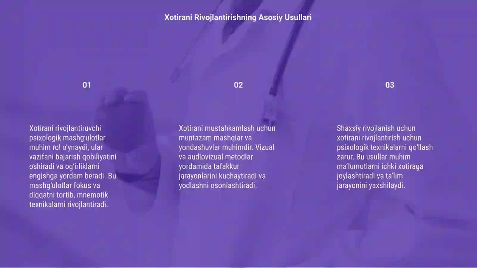 Xotirani rivojlantiruvchi psixologik mashg‘ulotlar 3
