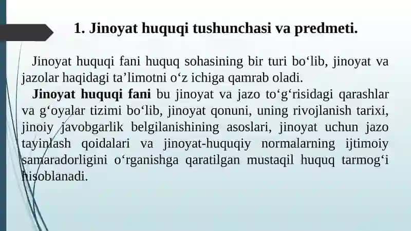 JINOYAT HUQUQI FANIDAN 3