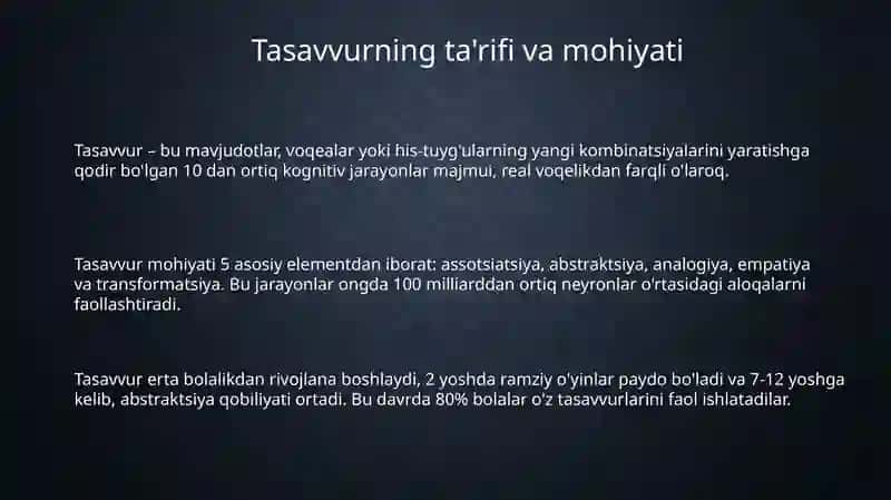 Tasavvur: Ta'rif va Mohiyat 3