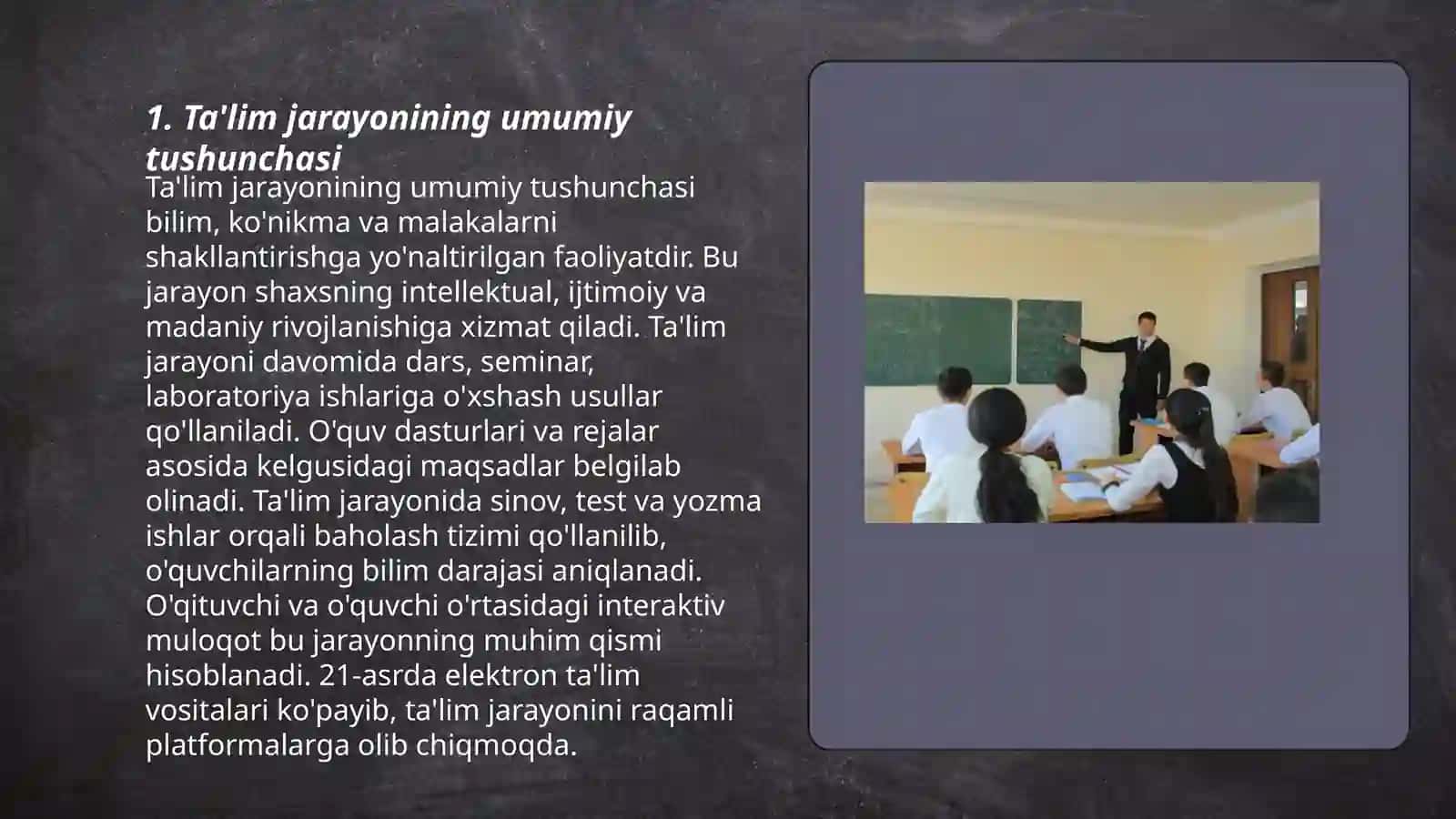Ta'lim jarayoni yaxlit tizim sifatida 3