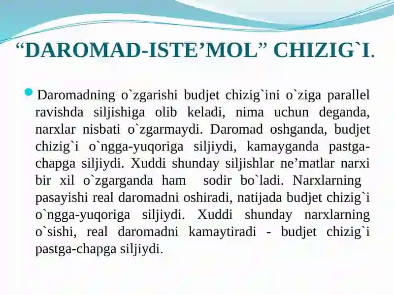 Daromad samarasi va almashtirish samarasi 3