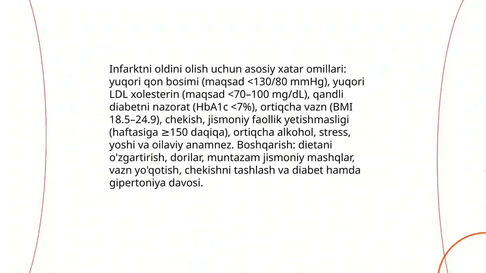 Infarktning oldini olish va davolash 3