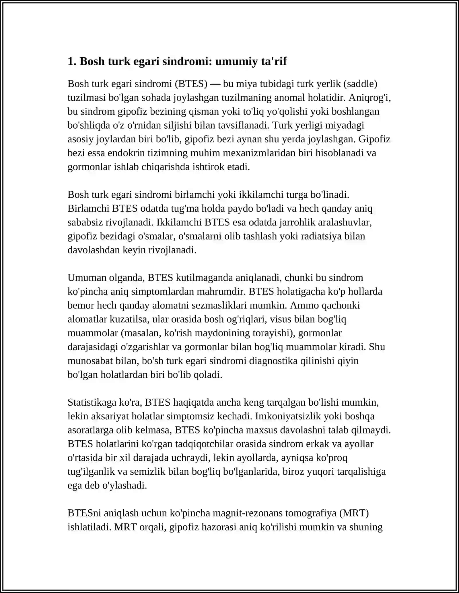 Bosh turk egari sindromi 3