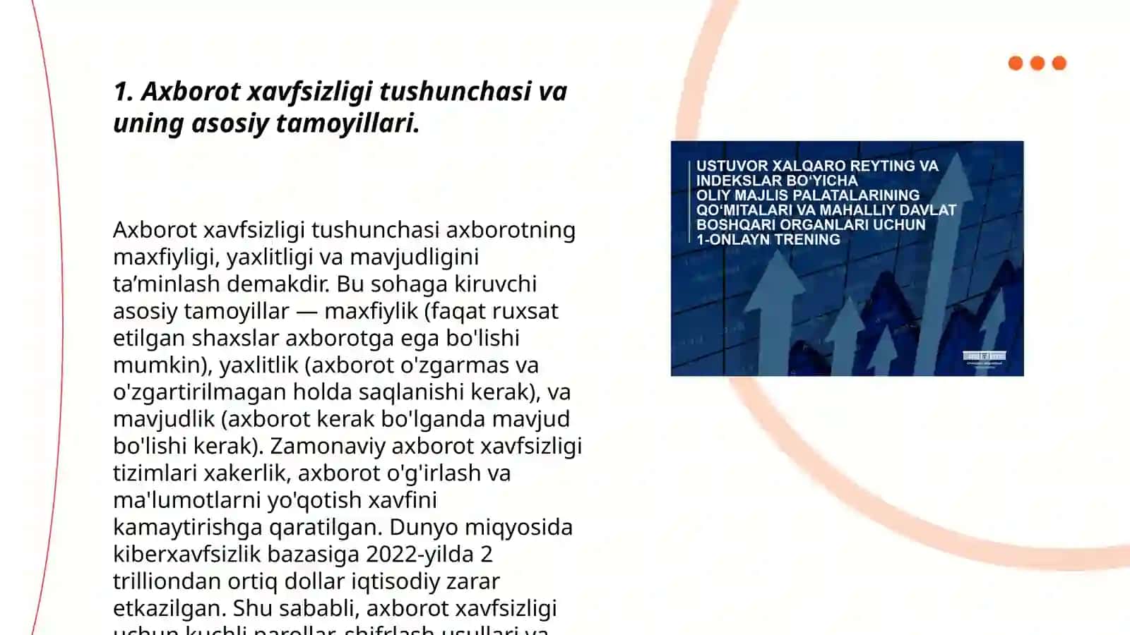 Oʻzbekistonda axborotning xavfsizligining ma'naviy va huquqiy asoslari 3