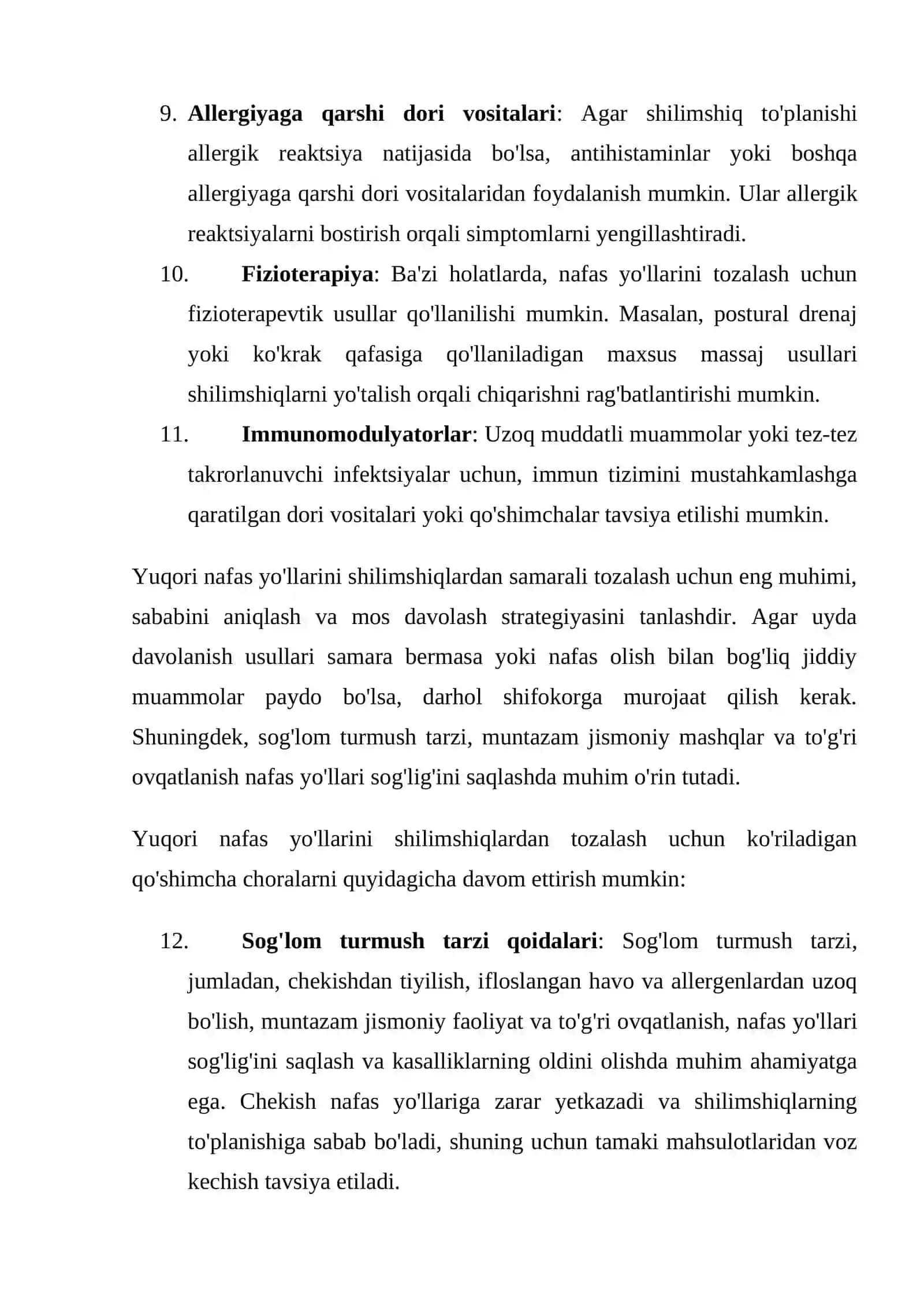 Yuqori Nafas Yo`llari Shilimshiqlaridan Tozalash 3
