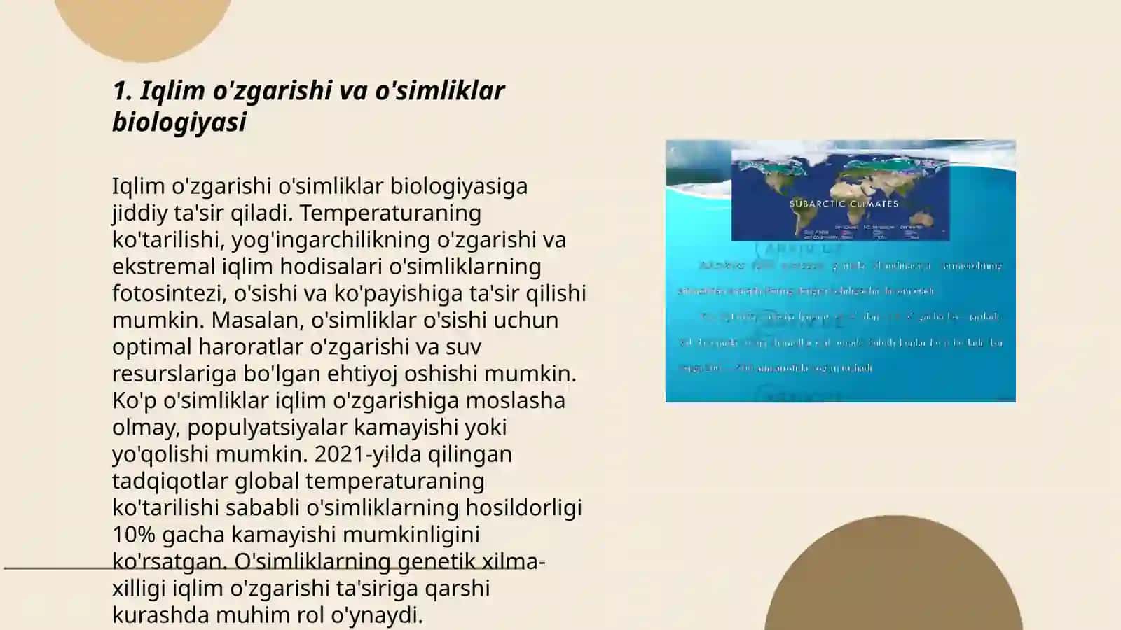 Iqlim o'zgarishi va ekologik moslashuv 3