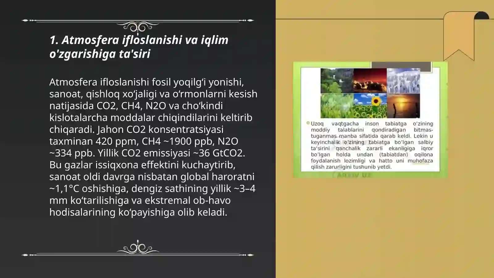 Inson faoliyatining tabiatga ta’siri va tabiatning javobi 3