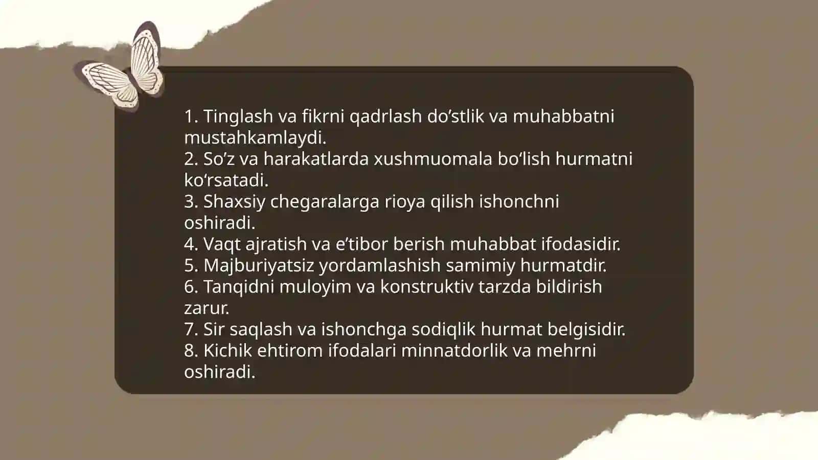Do’stlik va muhabbatni qadrlash odobi 3