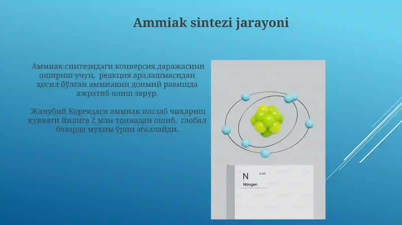 Ammiak sintezi jarayoni 3