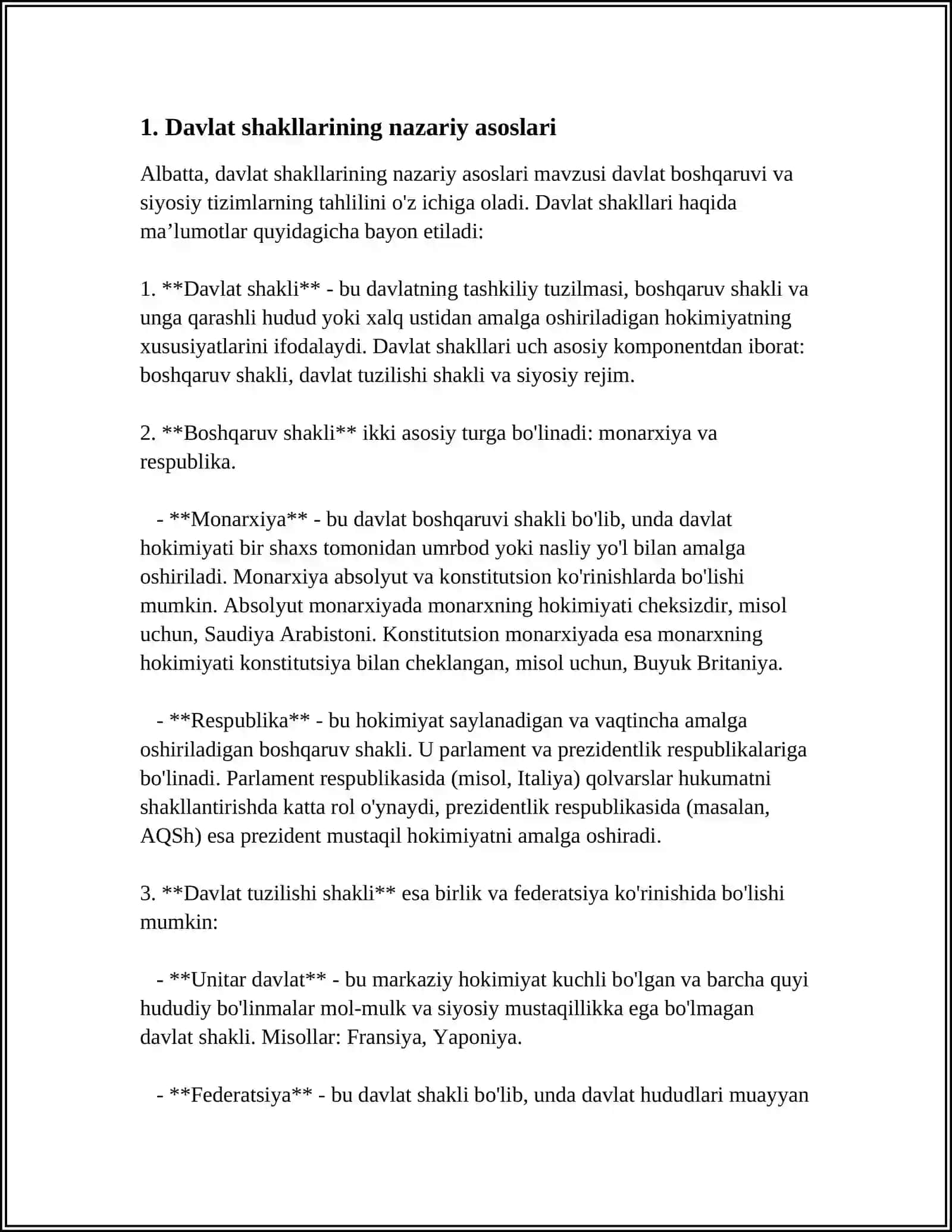 DAVLAT SHAKLLARI VA TIPOLOGIYASI 3