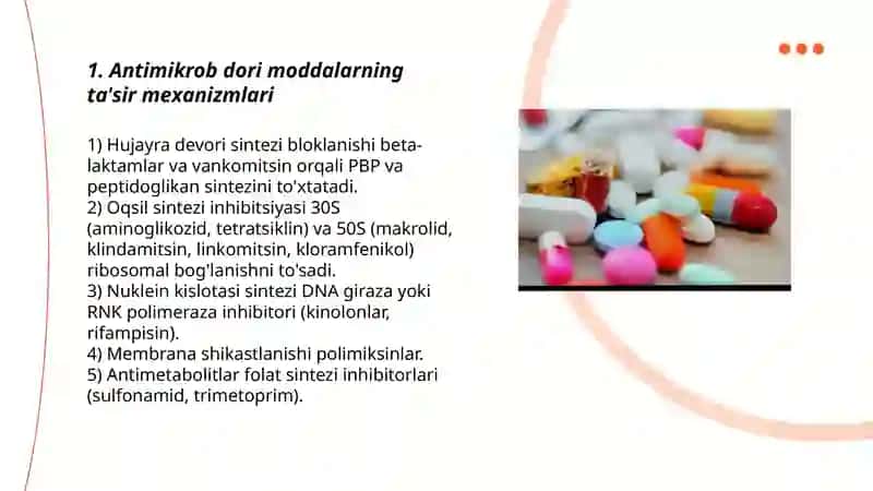 Anti mikrob dori moddalari farmakologiyasi 3