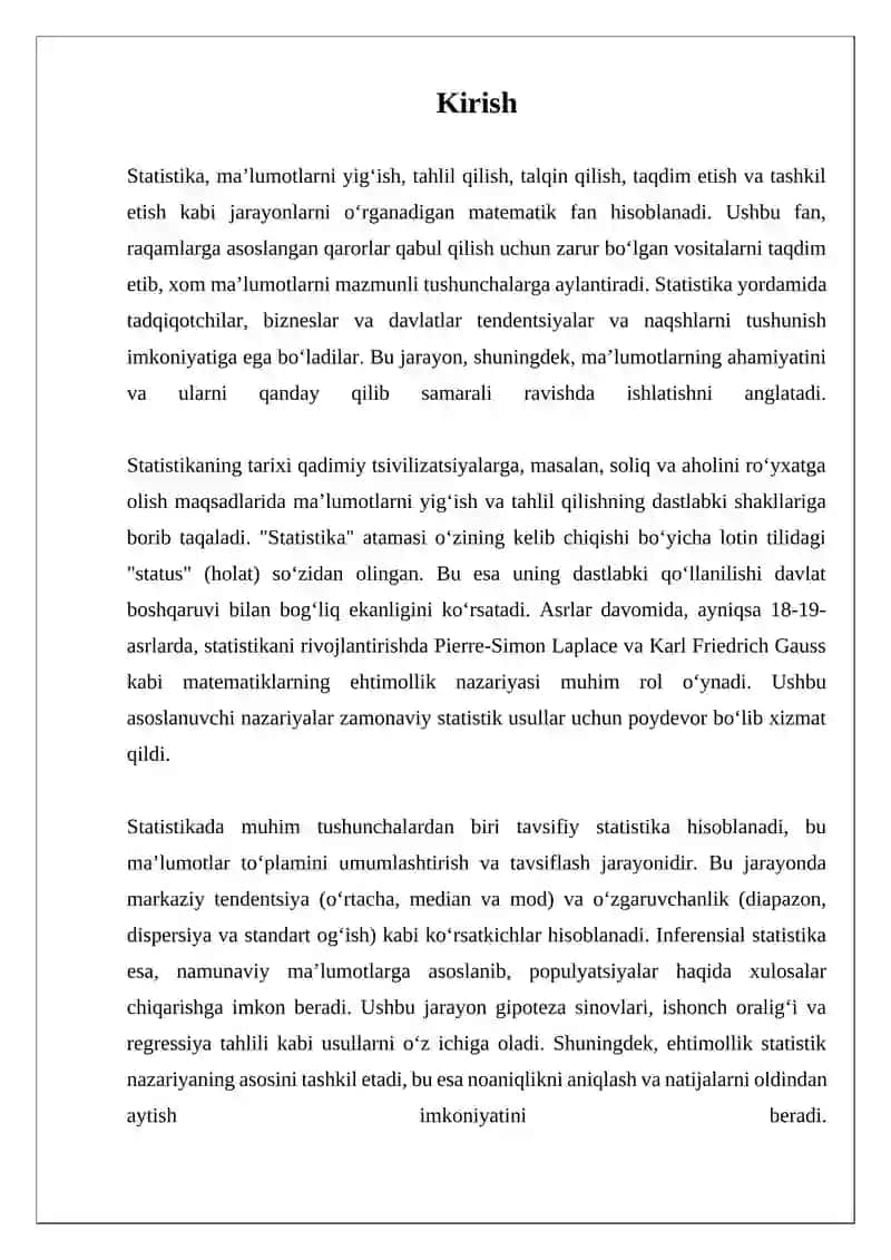 Statistika to'grisida umumiy tushuncha 3