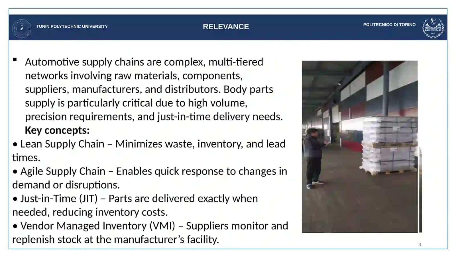 Optimization of Body Parts Supply at ADM Plant 3