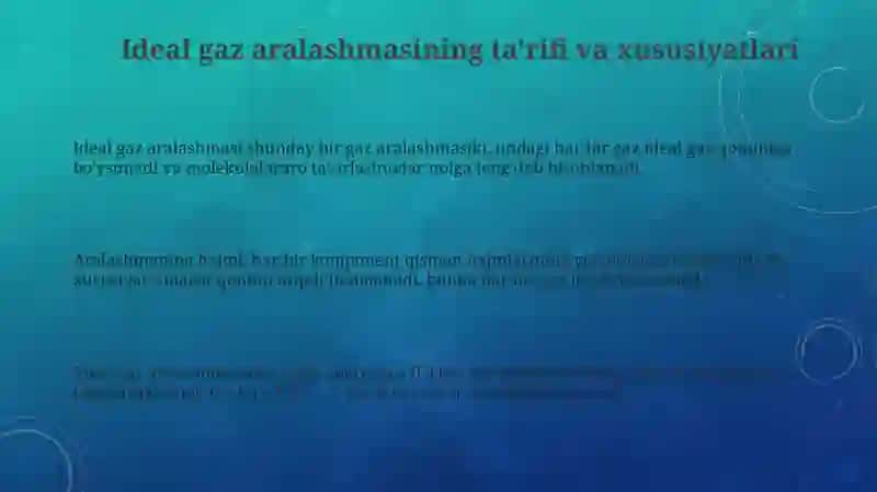Ideal gaz aralashmasi 3
