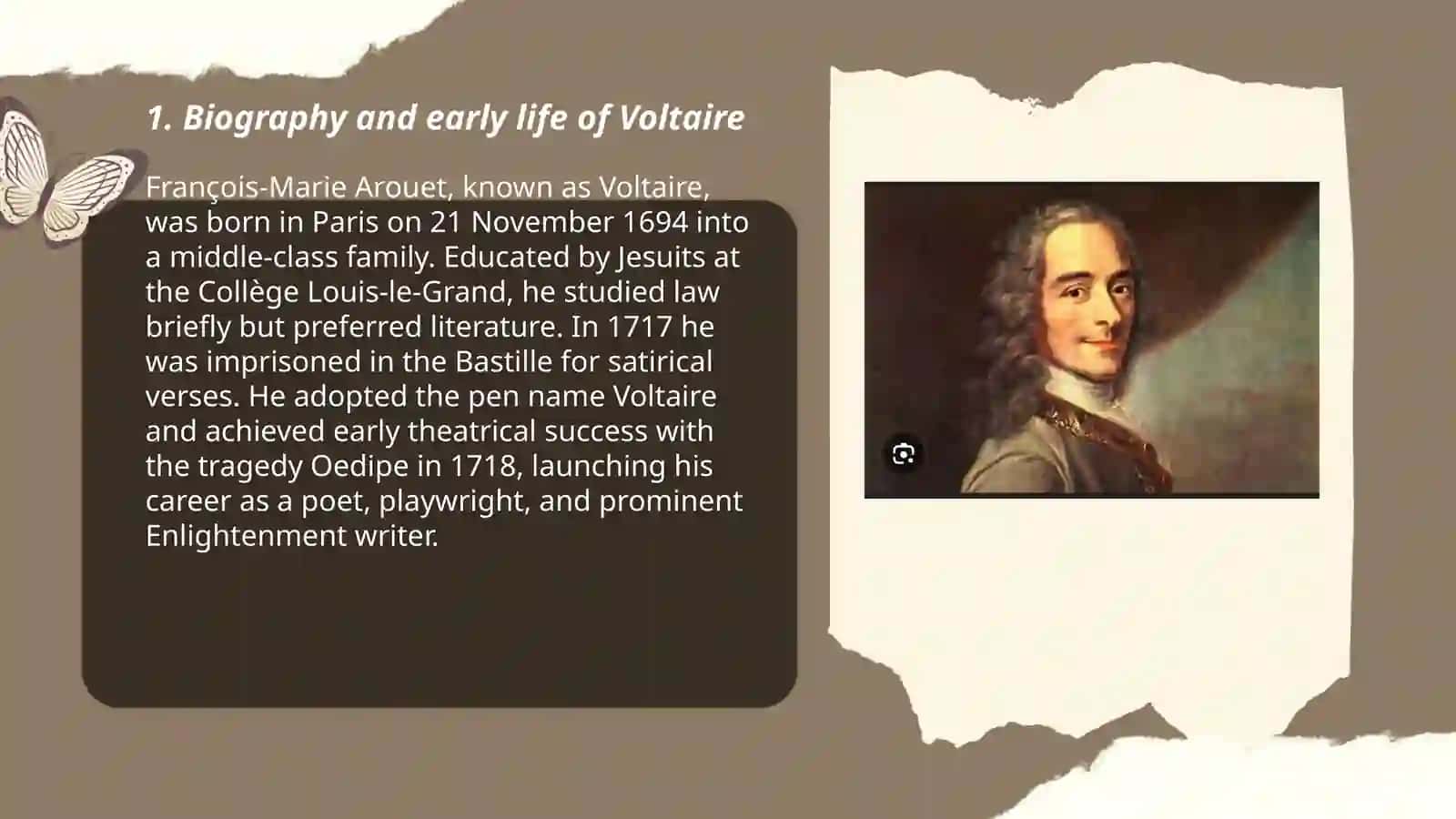 1. Biography and early life of Voltaire 3