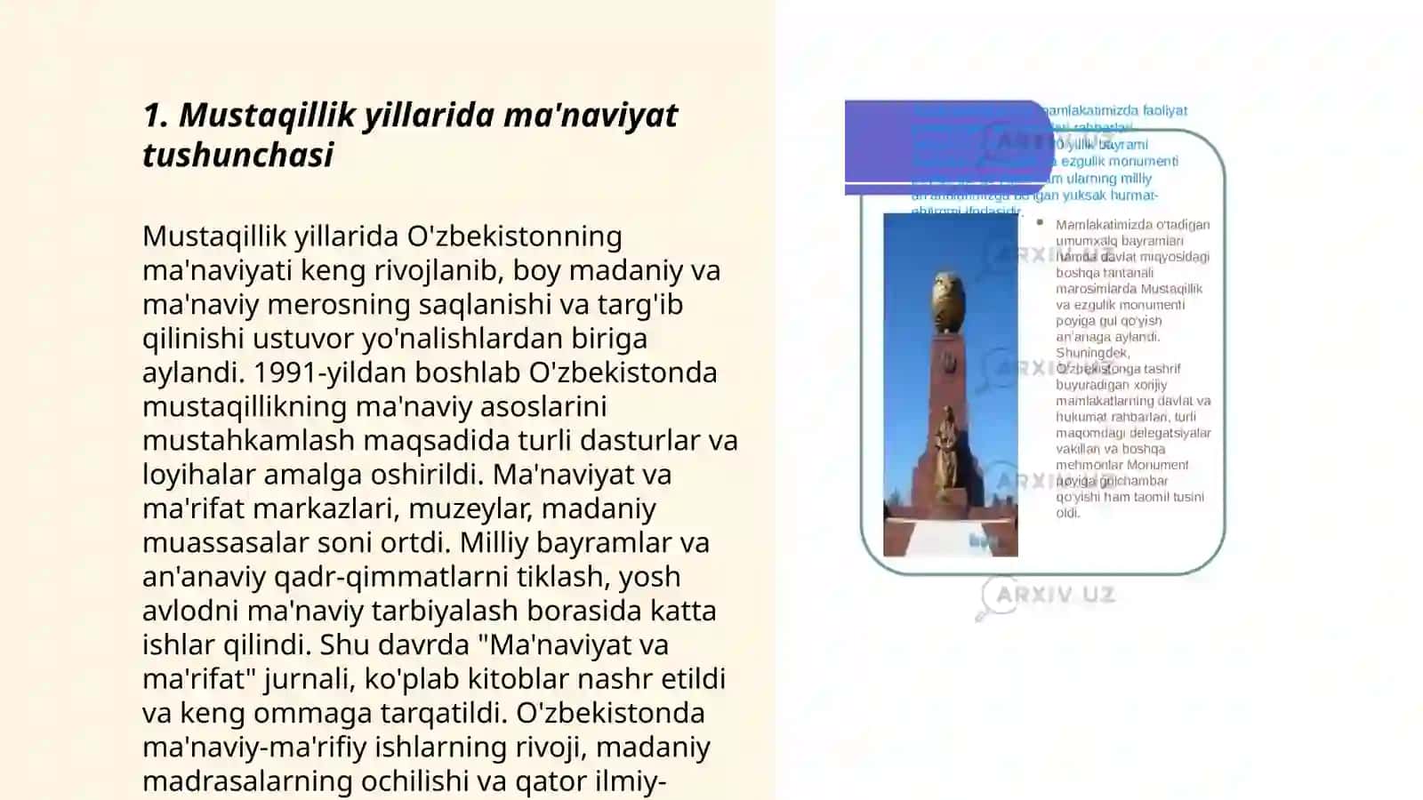 Mustaqillik yillarida ma'naviyat taraqqiyoti 3