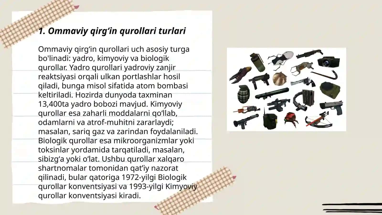 Ommaviy qirgʻin qurollarining tasnifi 3
