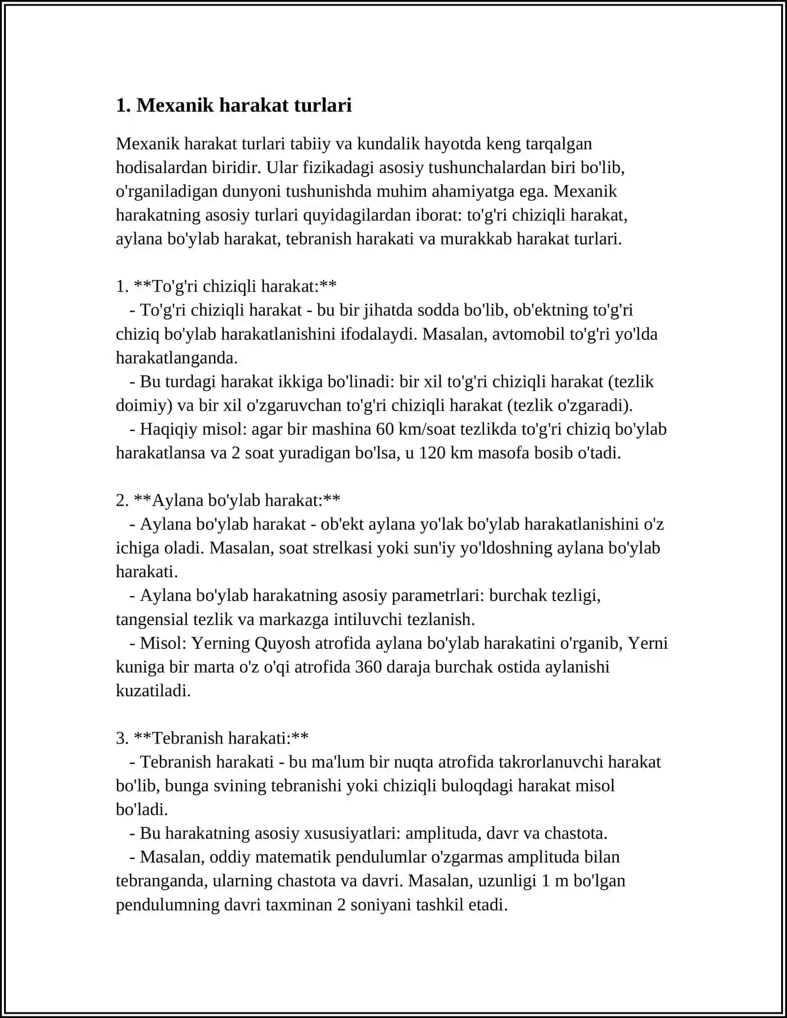 YERNING TORTISHISH MAYDONIDA JISMLARING HARAKATI 3