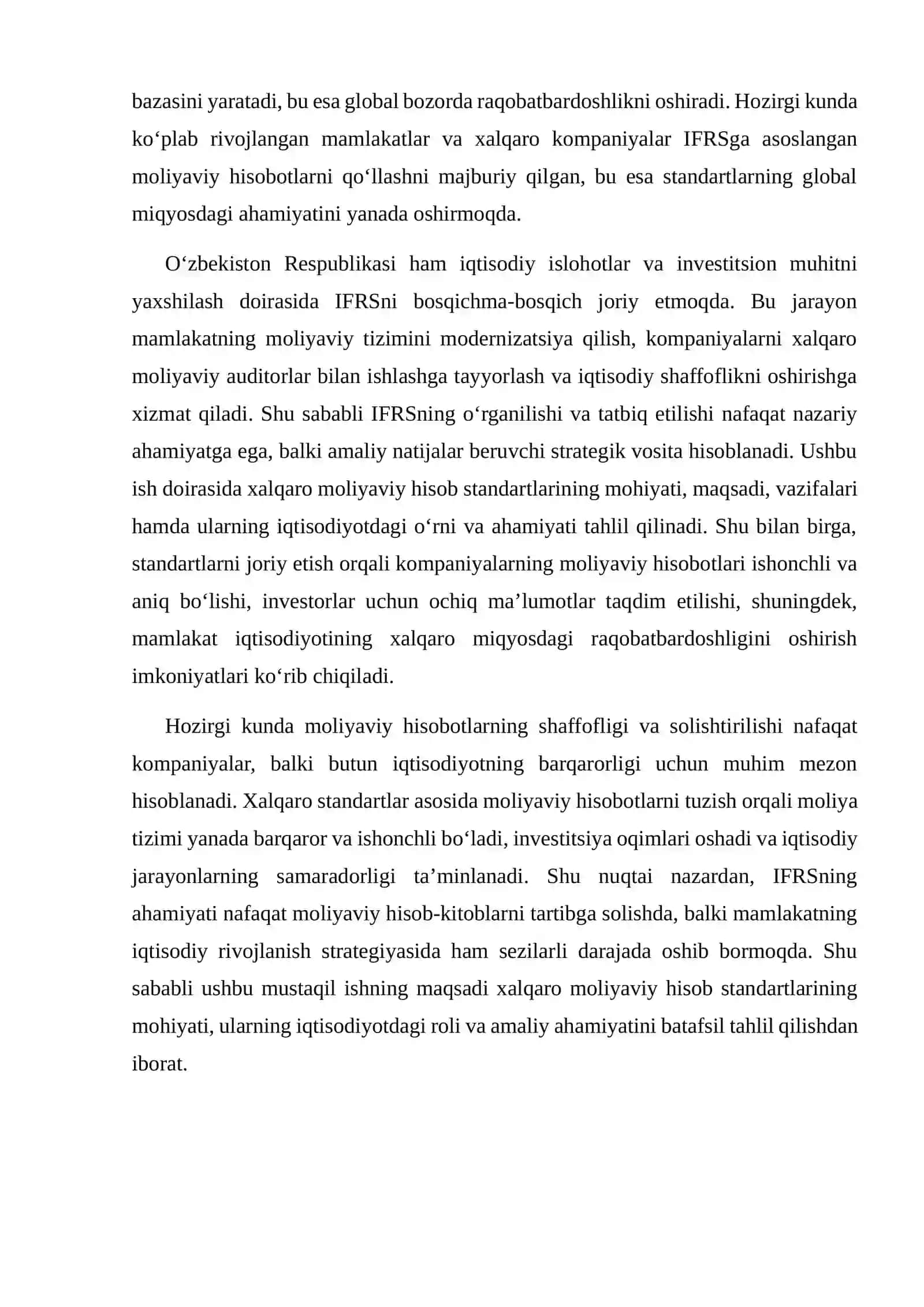 XALQARO MOLIYAVIY HISOB STANDARTLARINING (IFRS) AHAMIYATI 3