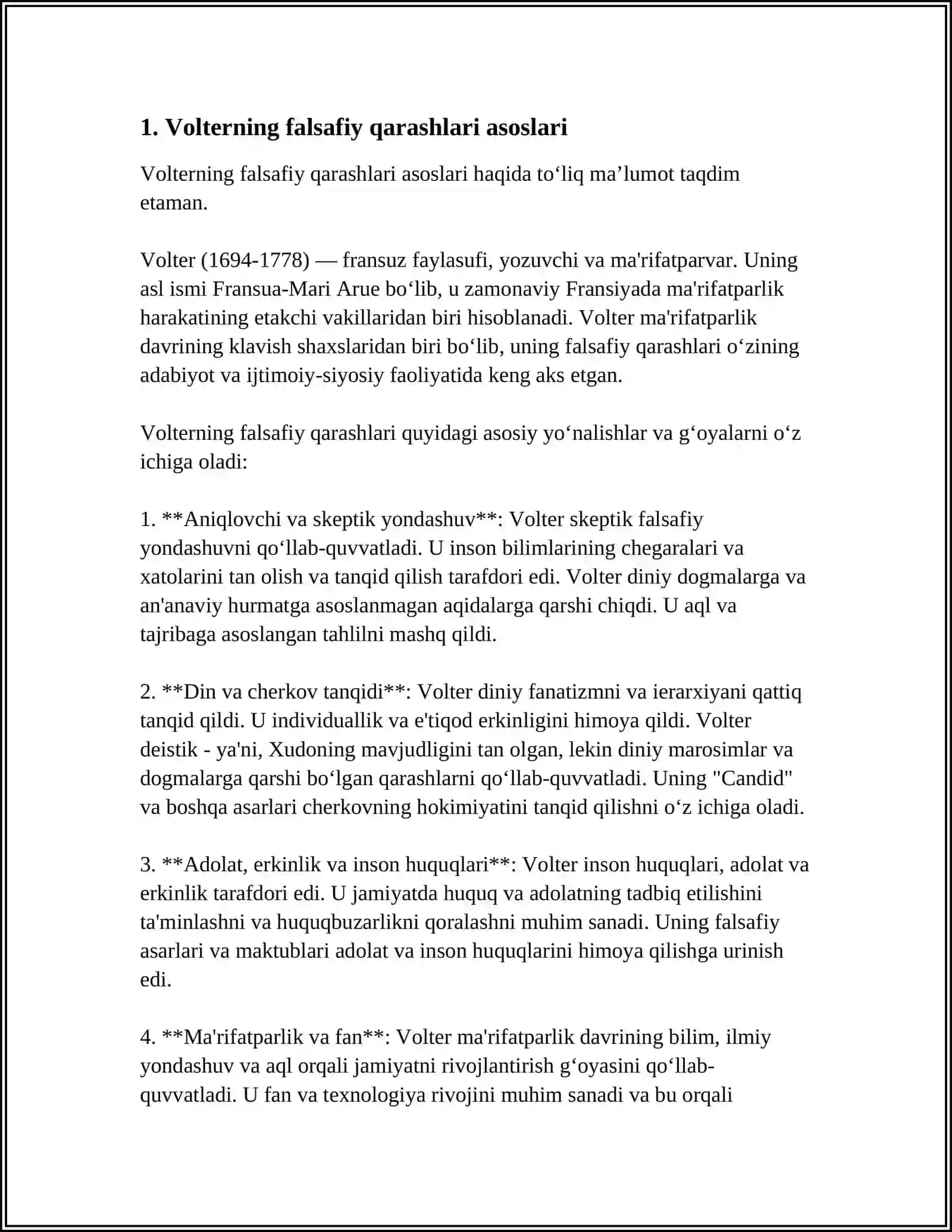VOLTERNING FALSAFIY QARASHLARI 3