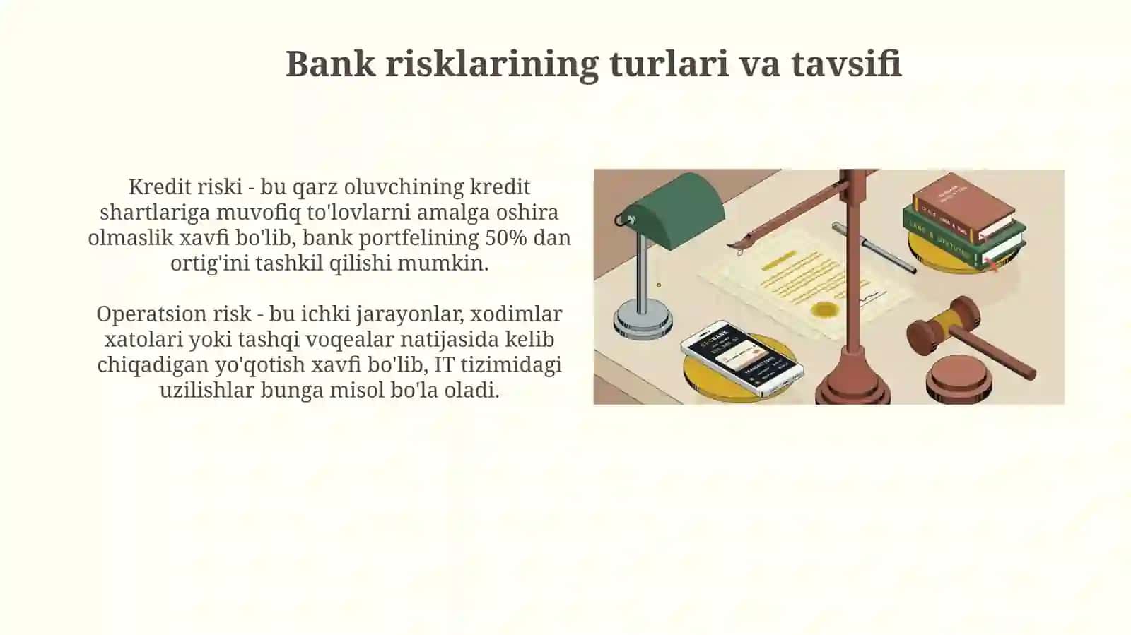Bank risklari faoliyatidagi risklar va ularnianiqlashmetodalogiyasi 3