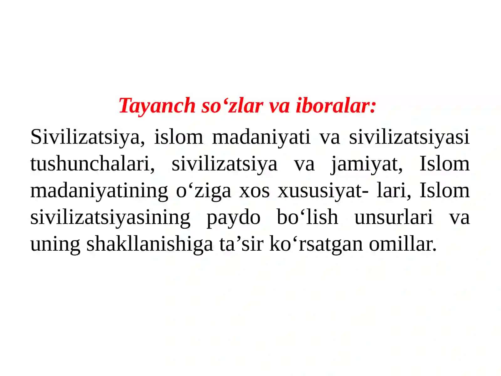 Islom sivilizatsiyasi tarixi 3