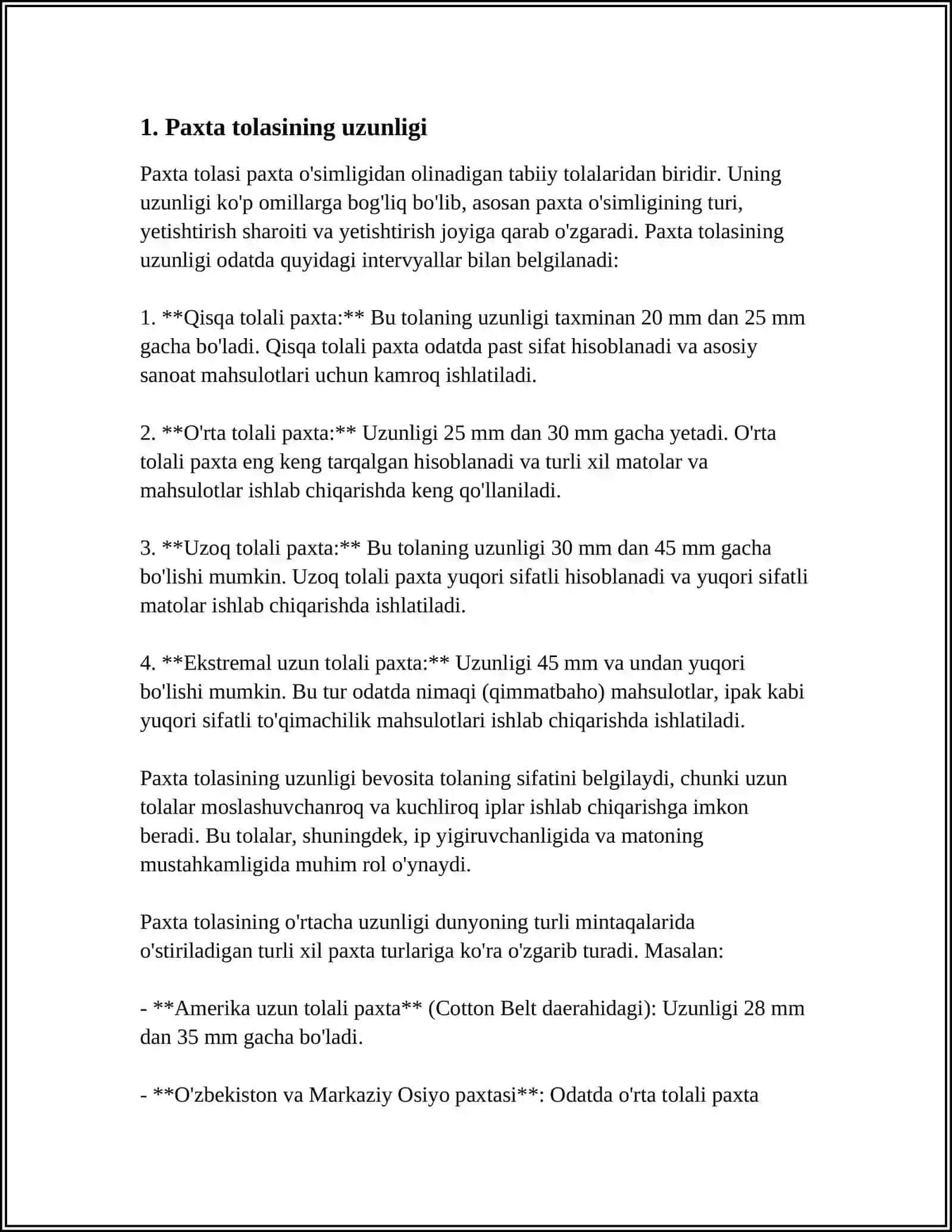 PAXTA SIFATINI BELGILOVCHI STANDARTLAR 3