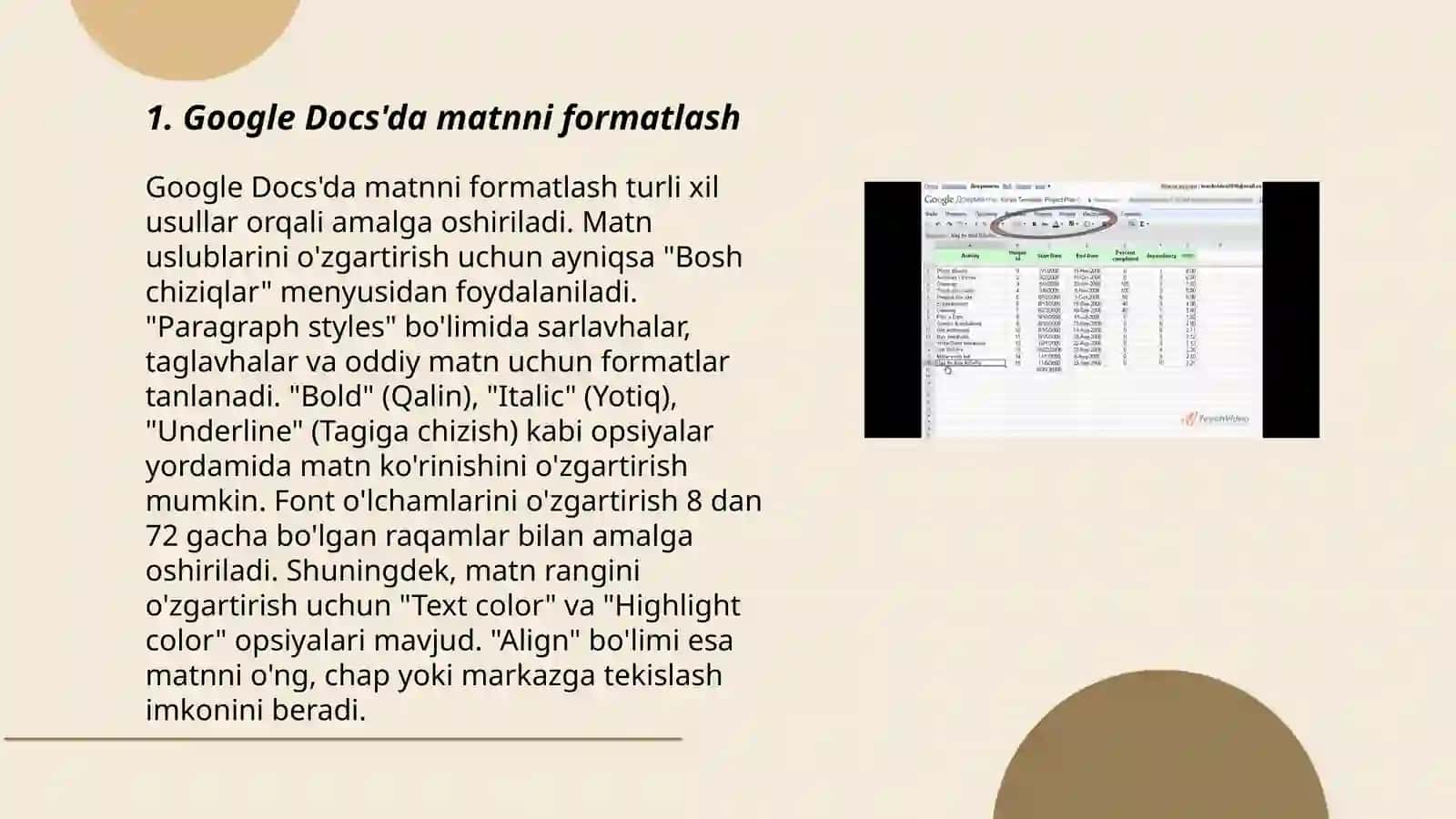 Google docs da hujjatni tahrirlash 3