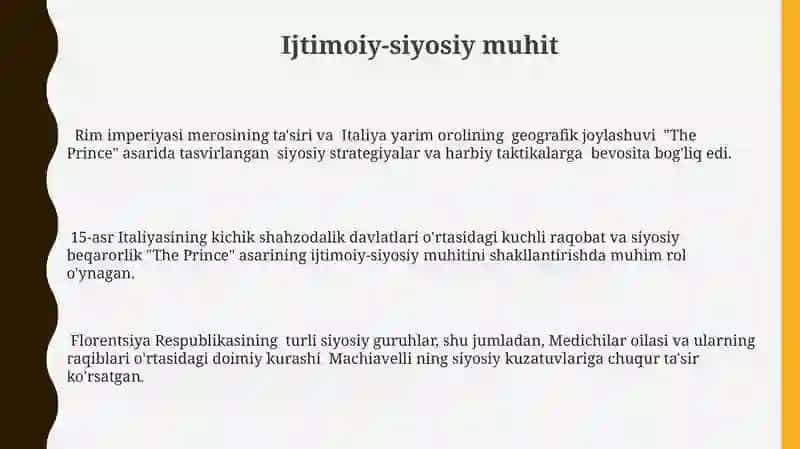 Makiavellining “Xukmdor” asari 3