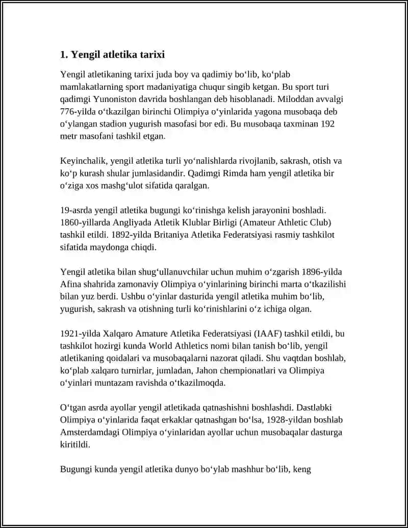 REFERAT Mavzu: YENGIL ATLETIKA 3