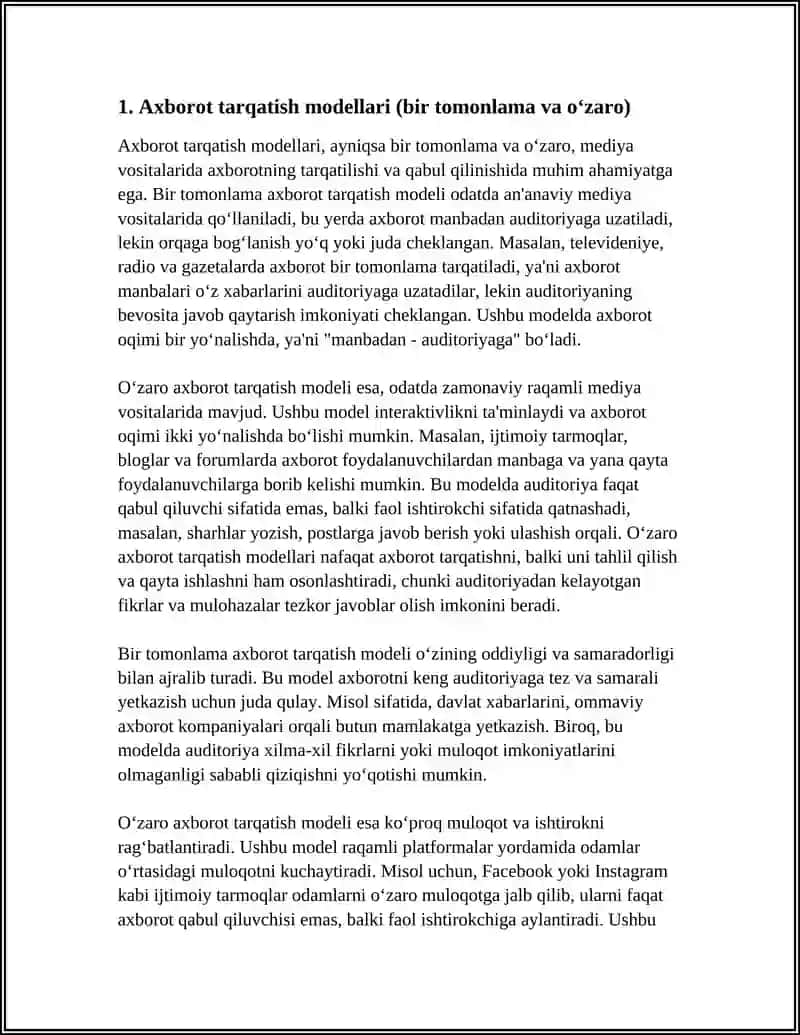 Axborot tarqatish modellari 3