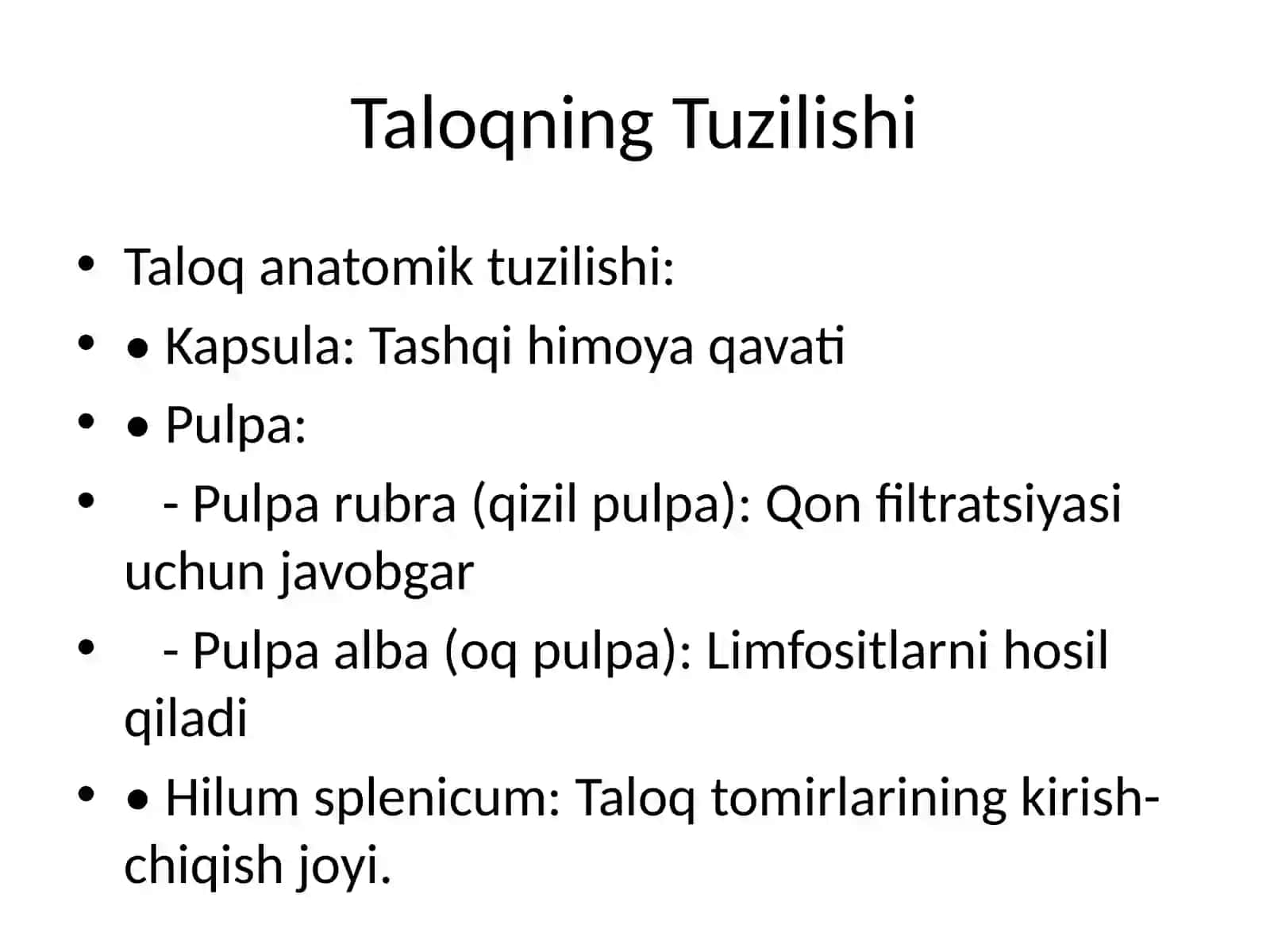Taloq (Splen) Mavzusi 3