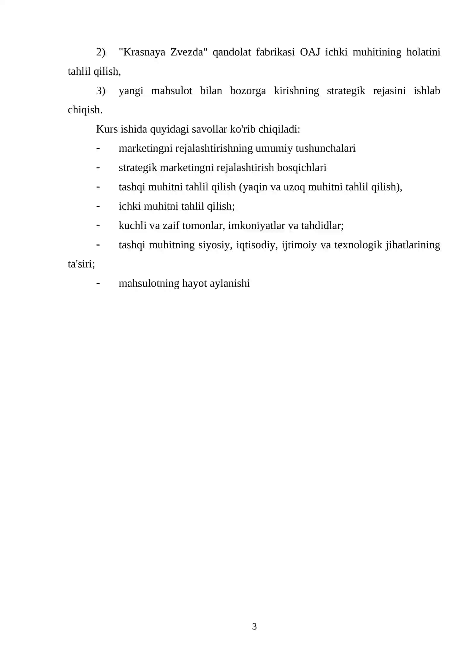 Strategik marketing rejasi 3