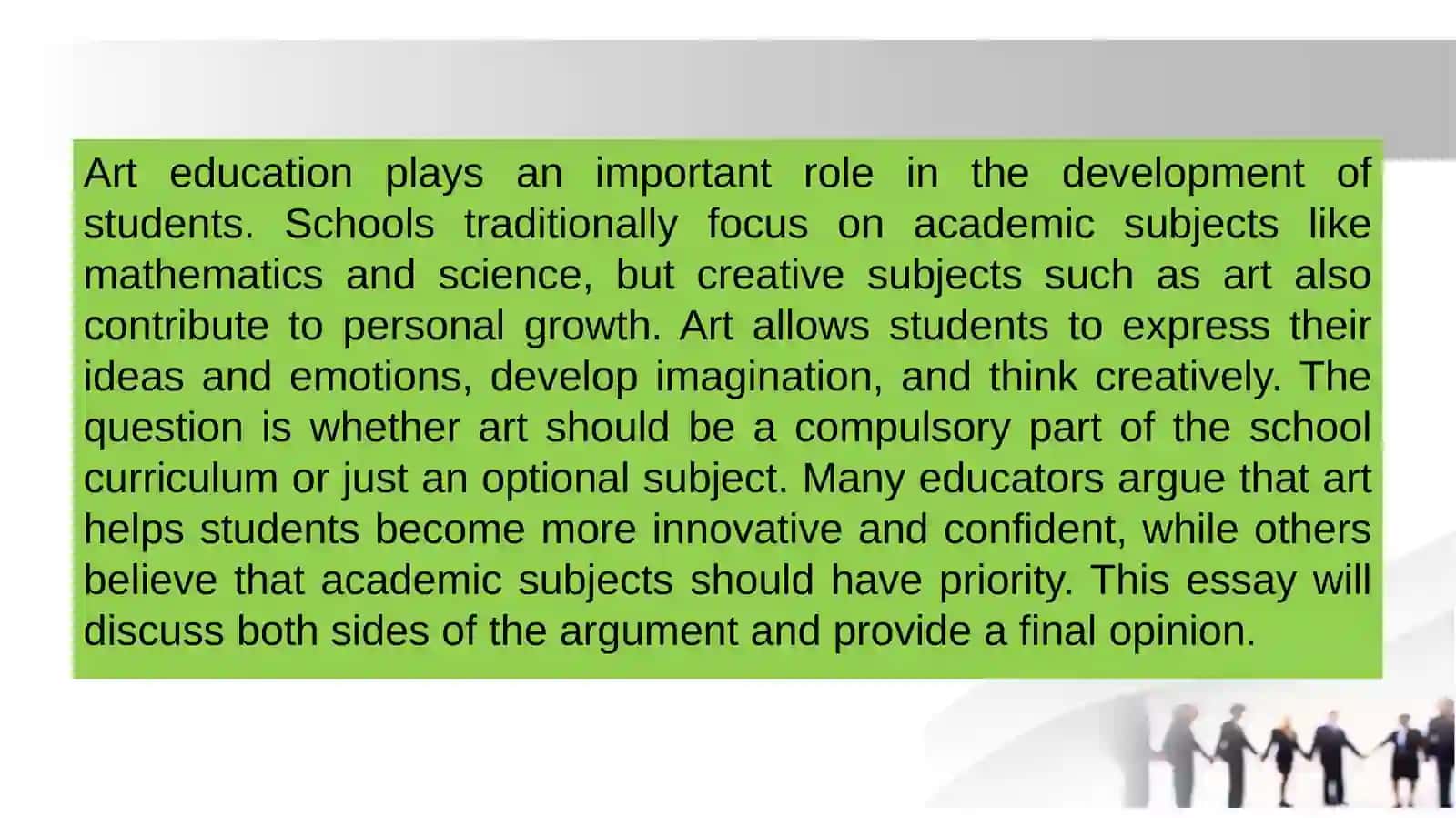 Should art be part of the school 3