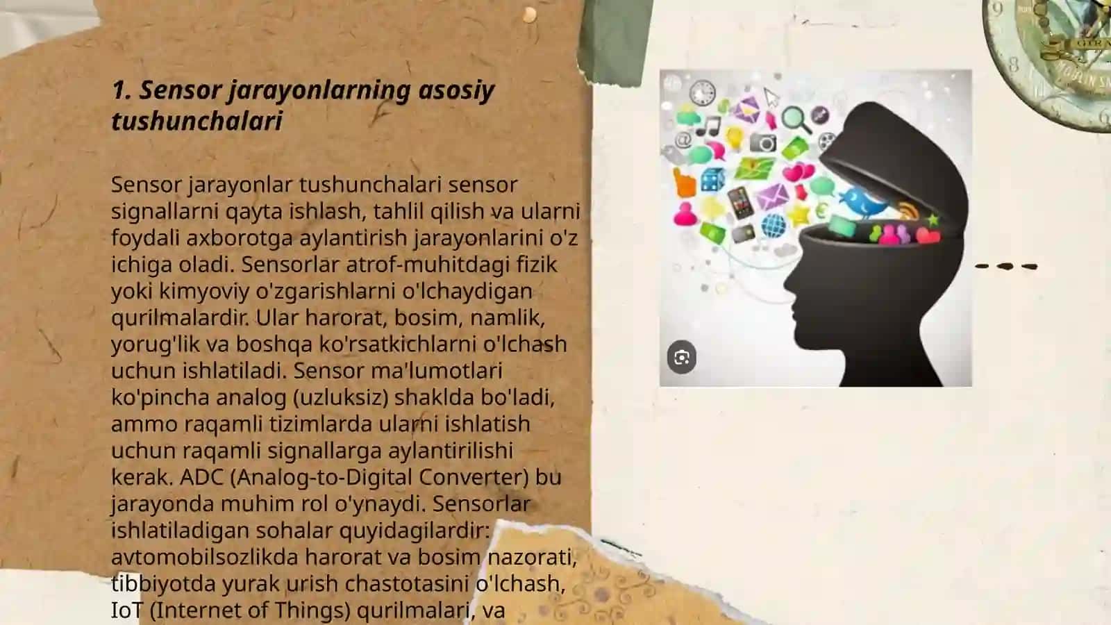 Sensor jarayonlar psixofiziologiyasi va sensor tizimining umumiy xususiyatlari 3