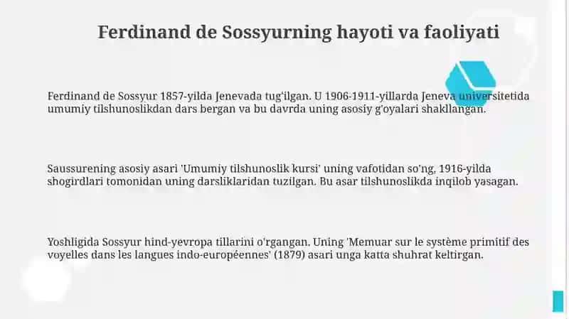 Ferdenand D Sosyur ta'limoti va strukturasi 3