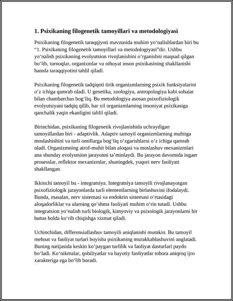 PSIXIKANING FILOGENETIK TARAQQIYOT 3