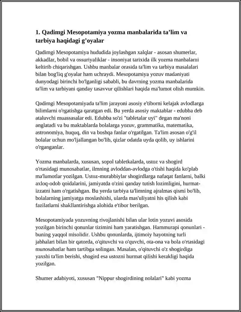 ENG QADIMGI YOZMA MANBALARDA TAʼLIM TARBIYAGA OID FIKRLAR 3