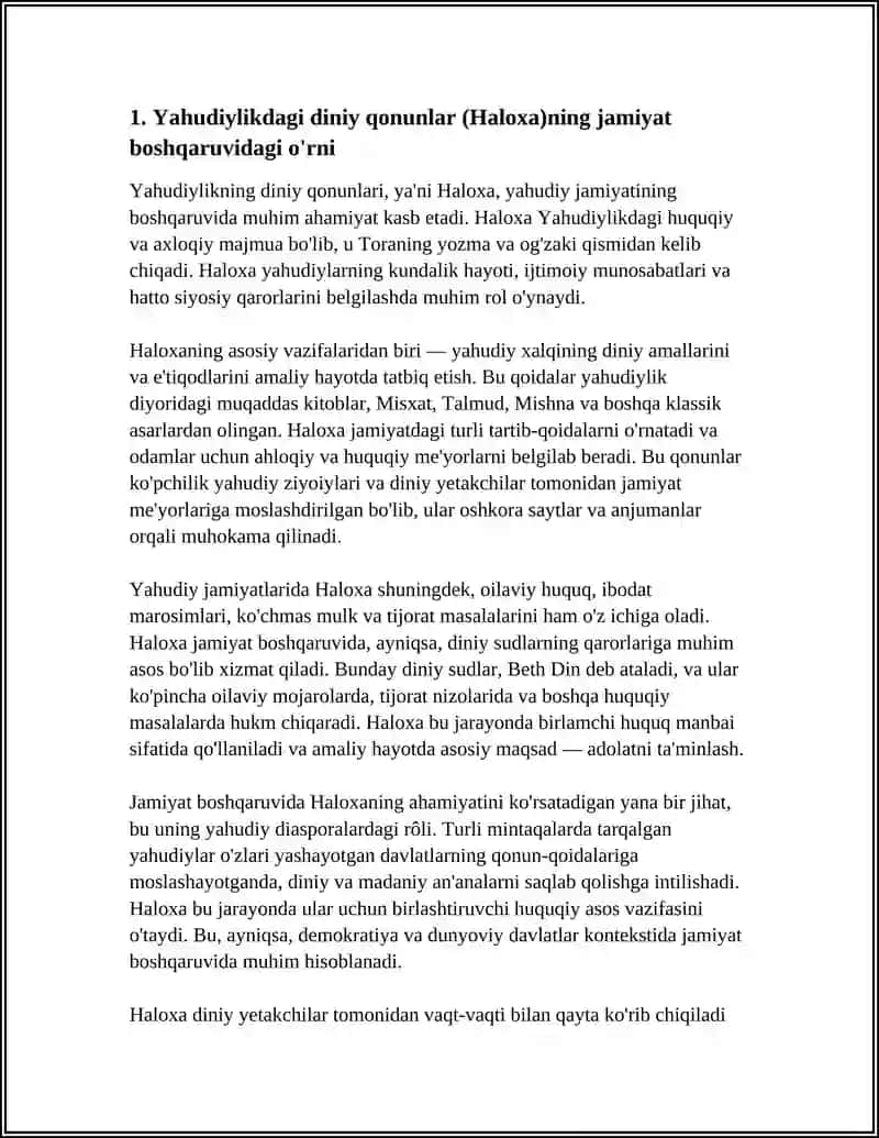 Haloxa Yahudiylikdagi Diiniy Qonunlar 3