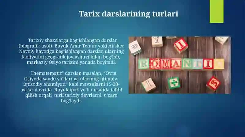 Tarix darslarining turlari 3