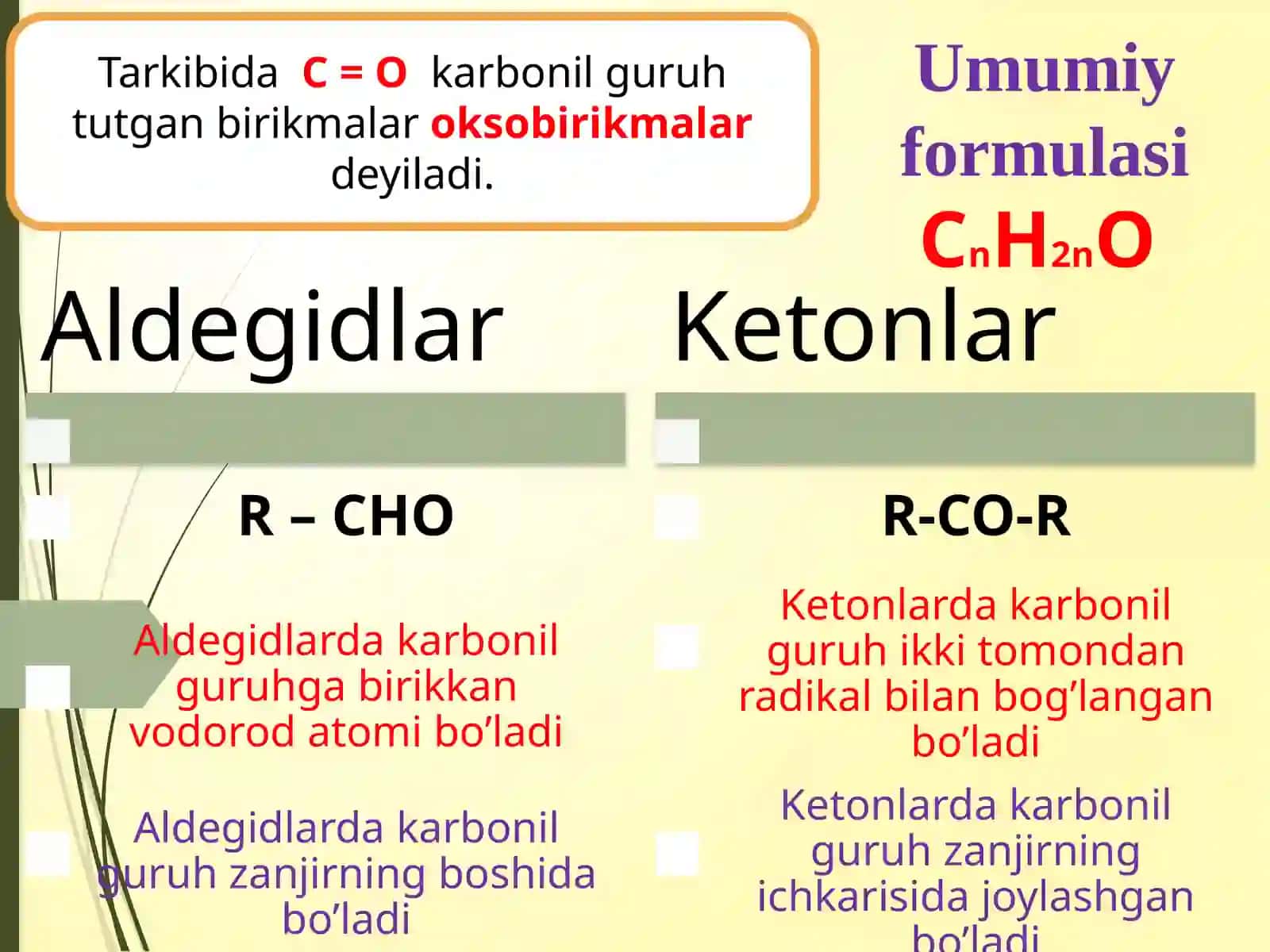 ALDEGIDLAR Nomenklaturasi va izomeriyasi. 3