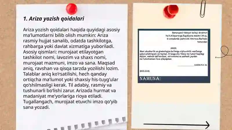 Ariza va uning uslublari 3