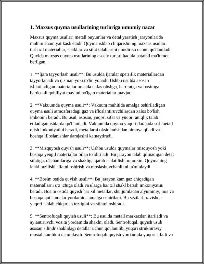 MAXSUS QUYMA OLISH USULI 3